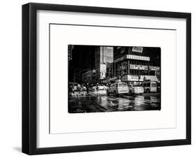 Urban Street Scene with NYC Yellow Taxis - Cabs in Winter-Philippe Hugonnard-Framed Art Print