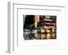 Urban Street Scene with NYC Yellow Taxis - Cabs in Winter-Philippe Hugonnard-Framed Art Print