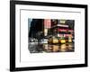 Urban Street Scene with NYC Yellow Taxis - Cabs in Winter-Philippe Hugonnard-Framed Art Print