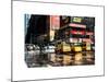 Urban Street Scene with NYC Yellow Taxis - Cabs in Winter-Philippe Hugonnard-Mounted Art Print