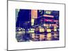 Urban Street Scene with NYC Yellow Taxis - Cabs in Winter-Philippe Hugonnard-Mounted Art Print