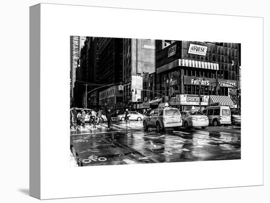 Urban Street Scene with NYC Yellow Taxis - Cabs in Winter-Philippe Hugonnard-Stretched Canvas