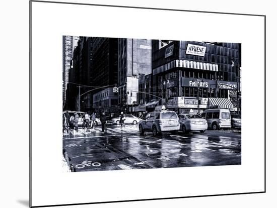 Urban Street Scene with NYC Yellow Taxis - Cabs in Winter-Philippe Hugonnard-Mounted Art Print