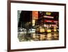 Urban Street Scene with NYC Yellow Taxis - Cabs in Winter-Philippe Hugonnard-Framed Art Print