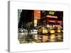 Urban Street Scene with NYC Yellow Taxis - Cabs in Winter-Philippe Hugonnard-Stretched Canvas