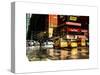 Urban Street Scene with NYC Yellow Taxis - Cabs in Winter-Philippe Hugonnard-Stretched Canvas