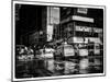 Urban Street Scene with NYC Yellow Taxis - Cabs in Winter-Philippe Hugonnard-Mounted Art Print