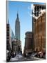 Urban Street Scene with the Empire State Building in Winter-Philippe Hugonnard-Mounted Photographic Print