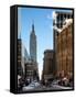 Urban Street Scene with the Empire State Building in Winter-Philippe Hugonnard-Framed Stretched Canvas