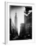 Urban Street Scene with the Empire State Building in Winter-Philippe Hugonnard-Framed Photographic Print