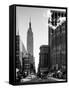 Urban Street Scene with the Empire State Building in Winter-Philippe Hugonnard-Framed Stretched Canvas