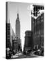 Urban Street Scene with the Empire State Building in Winter-Philippe Hugonnard-Stretched Canvas