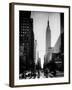 Urban Street Scene with the Empire State Building in Winter-Philippe Hugonnard-Framed Photographic Print