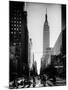 Urban Street Scene with the Empire State Building in Winter-Philippe Hugonnard-Mounted Photographic Print