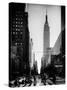 Urban Street Scene with the Empire State Building in Winter-Philippe Hugonnard-Stretched Canvas