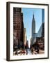 Urban Street Scene with the Empire State Building in Winter-Philippe Hugonnard-Framed Photographic Print