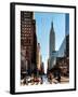 Urban Street Scene with the Empire State Building in Winter-Philippe Hugonnard-Framed Photographic Print