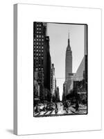 Urban Street Scene with the Empire State Building in Winter-Philippe Hugonnard-Stretched Canvas