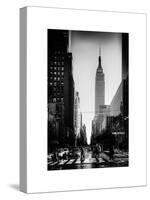 Urban Street Scene with the Empire State Building in Winter-Philippe Hugonnard-Stretched Canvas