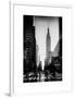 Urban Street Scene with the Empire State Building in Winter-Philippe Hugonnard-Framed Art Print