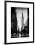 Urban Street Scene with the Empire State Building in Winter-Philippe Hugonnard-Framed Art Print