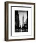 Urban Street Scene with the Empire State Building in Winter-Philippe Hugonnard-Framed Art Print