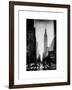 Urban Street Scene with the Empire State Building in Winter-Philippe Hugonnard-Framed Art Print