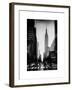 Urban Street Scene with the Empire State Building in Winter-Philippe Hugonnard-Framed Art Print