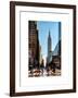 Urban Street Scene with the Empire State Building in Winter-Philippe Hugonnard-Framed Art Print