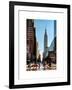 Urban Street Scene with the Empire State Building in Winter-Philippe Hugonnard-Framed Art Print