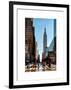 Urban Street Scene with the Empire State Building in Winter-Philippe Hugonnard-Framed Art Print