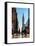 Urban Street Scene with the Empire State Building in Winter-Philippe Hugonnard-Framed Stretched Canvas