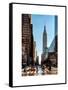 Urban Street Scene with the Empire State Building in Winter-Philippe Hugonnard-Framed Stretched Canvas