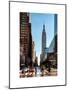 Urban Street Scene with the Empire State Building in Winter-Philippe Hugonnard-Mounted Art Print