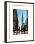 Urban Street Scene with the Empire State Building in Winter-Philippe Hugonnard-Framed Art Print