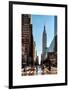 Urban Street Scene with the Empire State Building in Winter-Philippe Hugonnard-Framed Art Print