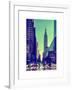 Urban Street Scene with the Empire State Building in Winter-Philippe Hugonnard-Framed Art Print