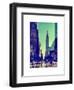 Urban Street Scene with the Empire State Building in Winter-Philippe Hugonnard-Framed Art Print