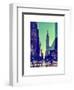 Urban Street Scene with the Empire State Building in Winter-Philippe Hugonnard-Framed Art Print