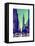 Urban Street Scene with the Empire State Building in Winter-Philippe Hugonnard-Framed Stretched Canvas