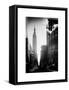 Urban Street Scene with the Empire State Building in Winter-Philippe Hugonnard-Framed Stretched Canvas