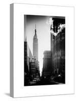 Urban Street Scene with the Empire State Building in Winter-Philippe Hugonnard-Stretched Canvas