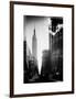 Urban Street Scene with the Empire State Building in Winter-Philippe Hugonnard-Framed Art Print