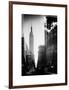 Urban Street Scene with the Empire State Building in Winter-Philippe Hugonnard-Framed Art Print