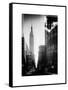 Urban Street Scene with the Empire State Building in Winter-Philippe Hugonnard-Framed Stretched Canvas