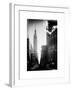 Urban Street Scene with the Empire State Building in Winter-Philippe Hugonnard-Framed Art Print