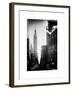 Urban Street Scene with the Empire State Building in Winter-Philippe Hugonnard-Framed Art Print