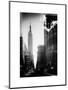 Urban Street Scene with the Empire State Building in Winter-Philippe Hugonnard-Mounted Art Print