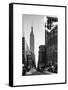 Urban Street Scene with the Empire State Building in Winter-Philippe Hugonnard-Framed Stretched Canvas