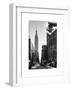 Urban Street Scene with the Empire State Building in Winter-Philippe Hugonnard-Framed Art Print